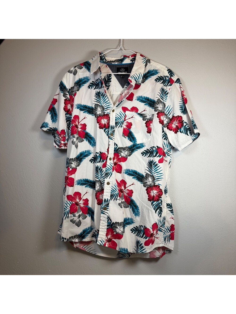 Threadbare Hawaiian Hibiscus Shirt L JC05